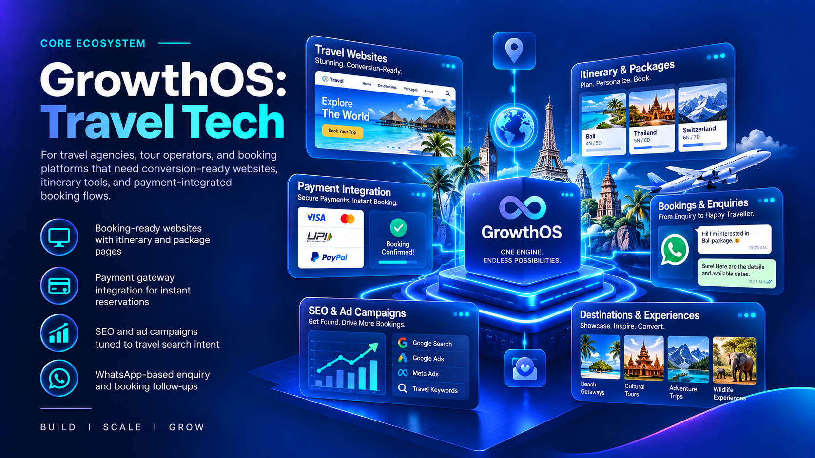 GrowthOS: Travel Tech illustration